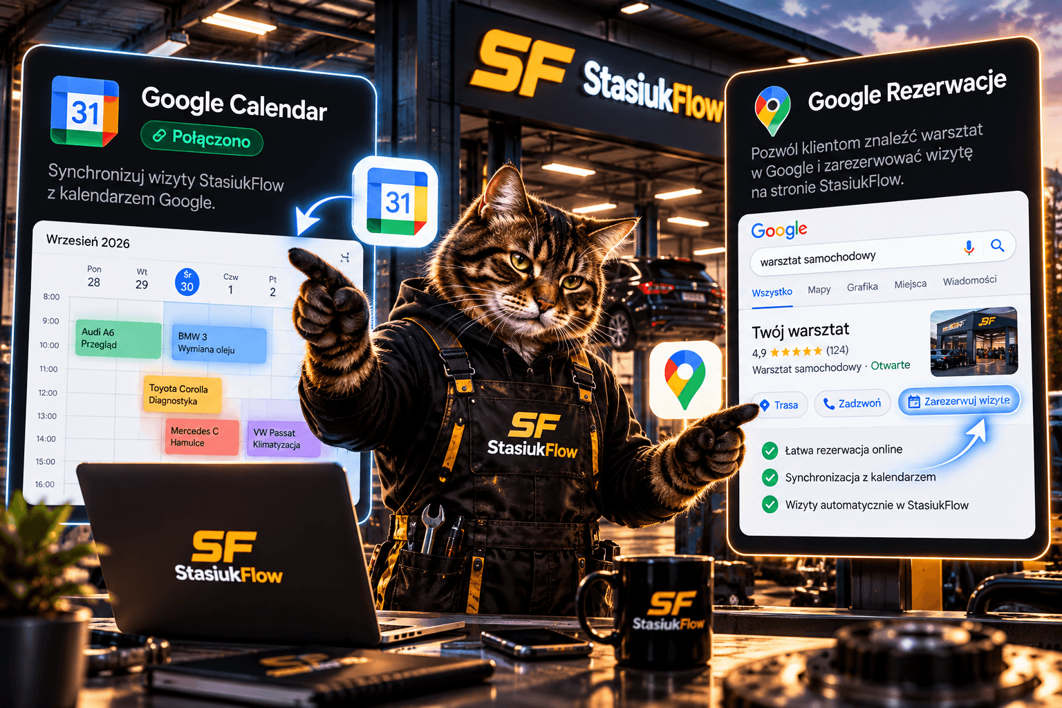Integracja z rezerwacjami Google dla warsztatu – StasiukFlow