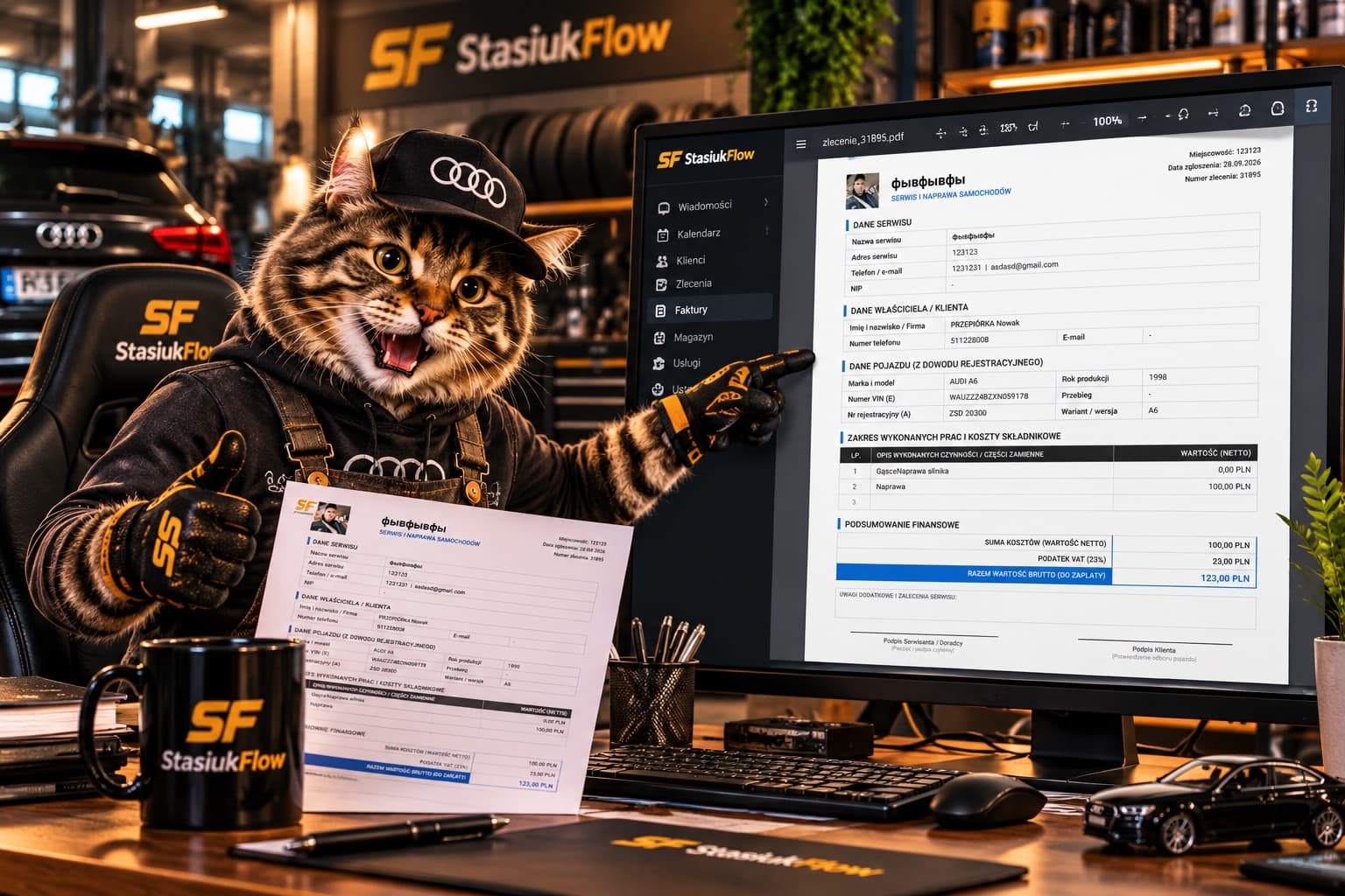 Gotowe zlecenie naprawy w PDF w StasiukFlow