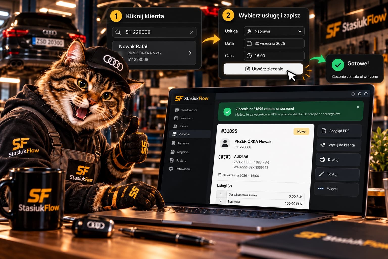 Inteligentny kalendarz warsztatu w StasiukFlow